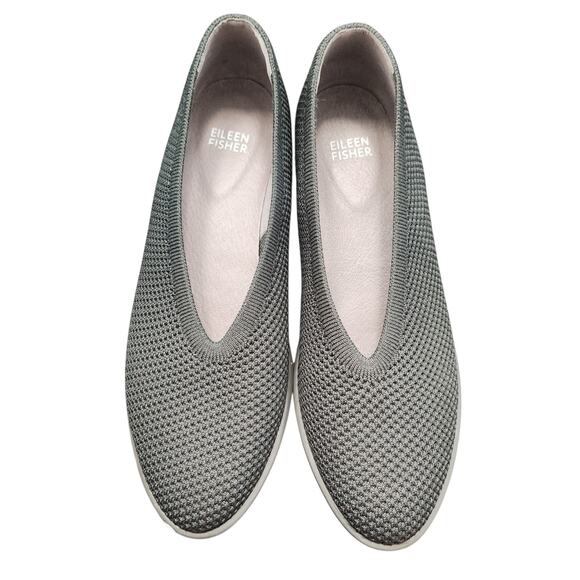 Eileen‎ Fisher Flats Grey 8 Minimalist Casual Office Quiet Luxury Career - Picture 1 of 7